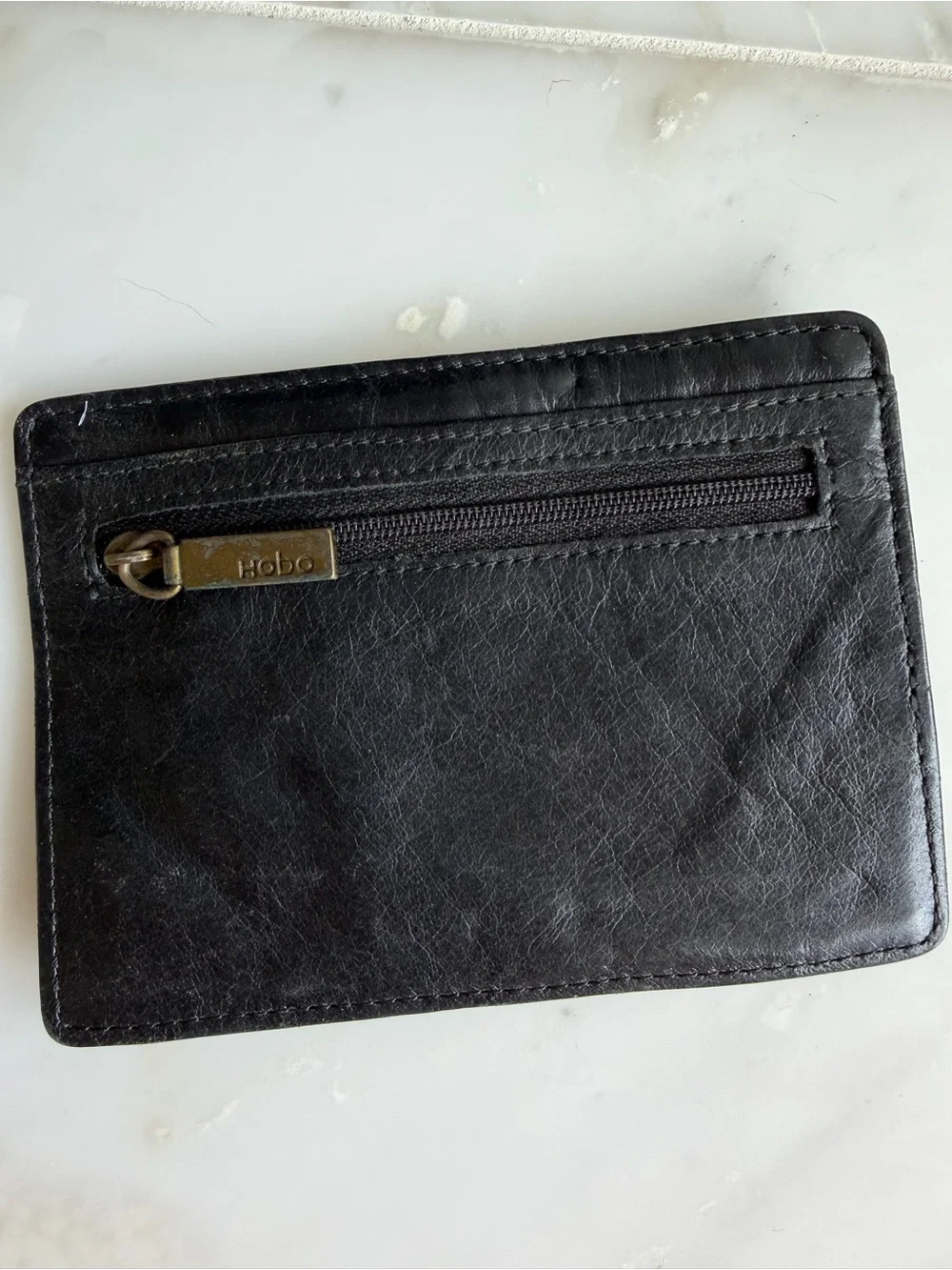 Hobo Black Leather Card Wallet with ID Window - Picture 2 of 2